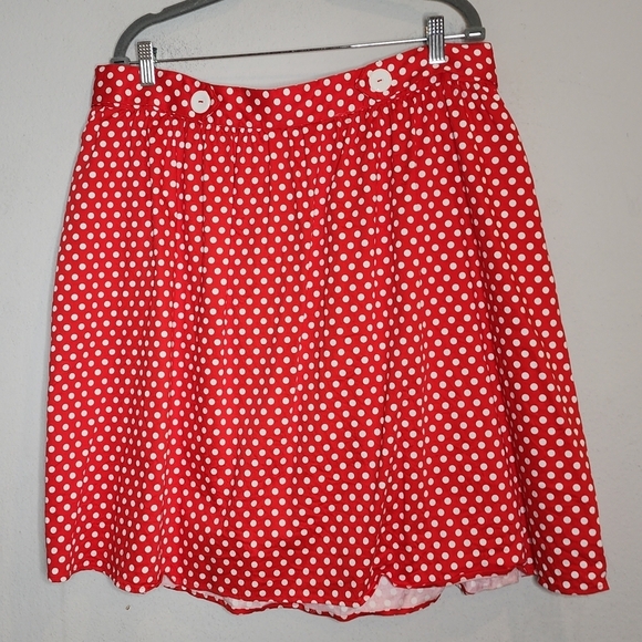 Modcloth Red White Polka Dot a-line pleated skirt. Women's plus size 1X. - Picture 14 of 16